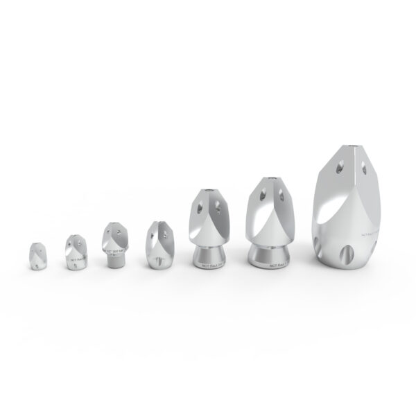 Düsen mit 4 Vorstrahlen mit starker Bohrkraft für die Beseitigung von Ablagerungen oder Verstopfungen (Fett, Waschmittel, Kalkstein...).