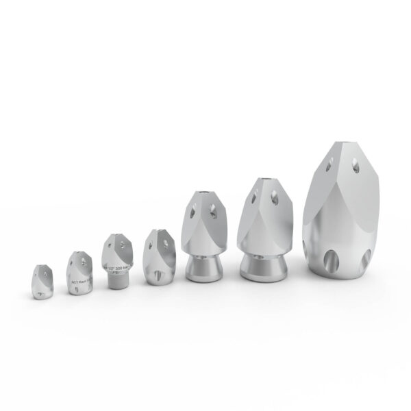 Düsen mit 4 Vorstrahlen mit starker Bohrkraft für die Beseitigung von Ablagerungen oder Verstopfungen (Fett, Waschmittel, Kalkstein...).